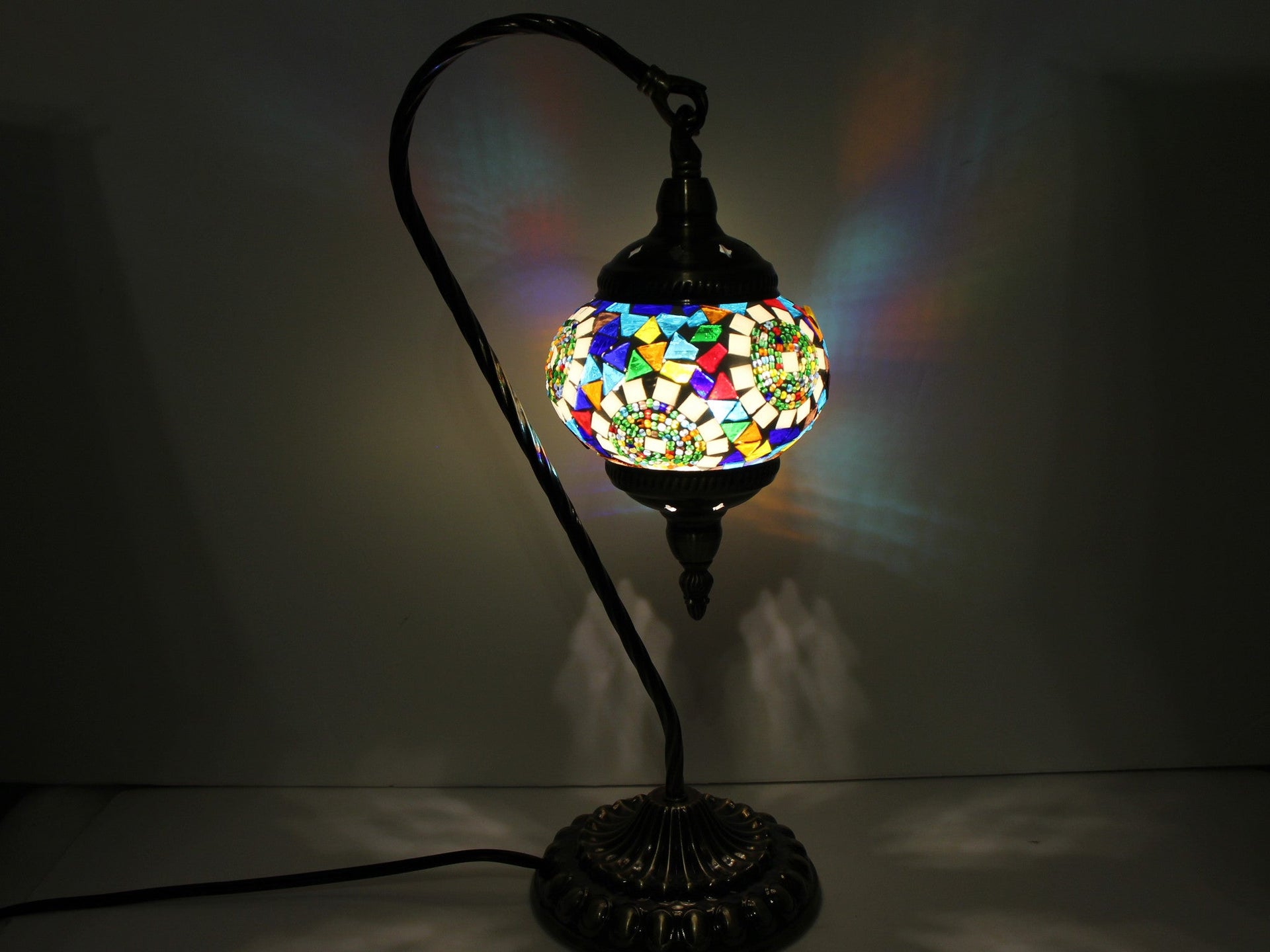 Hanging Swan Turkish Mosaic Table Lamp - ASL4