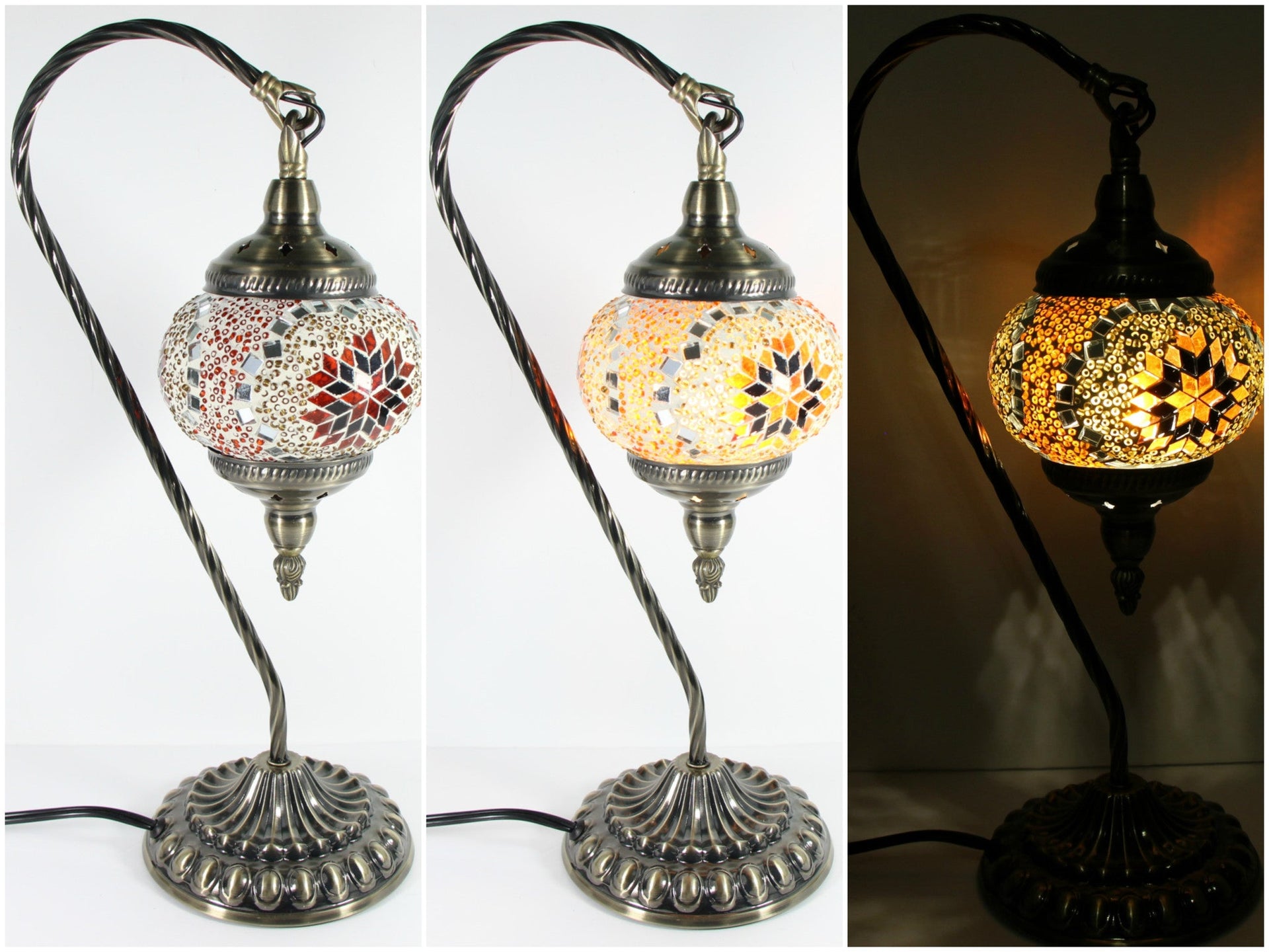 Hanging Swan Turkish Mosaic Table Lamp - ASL8