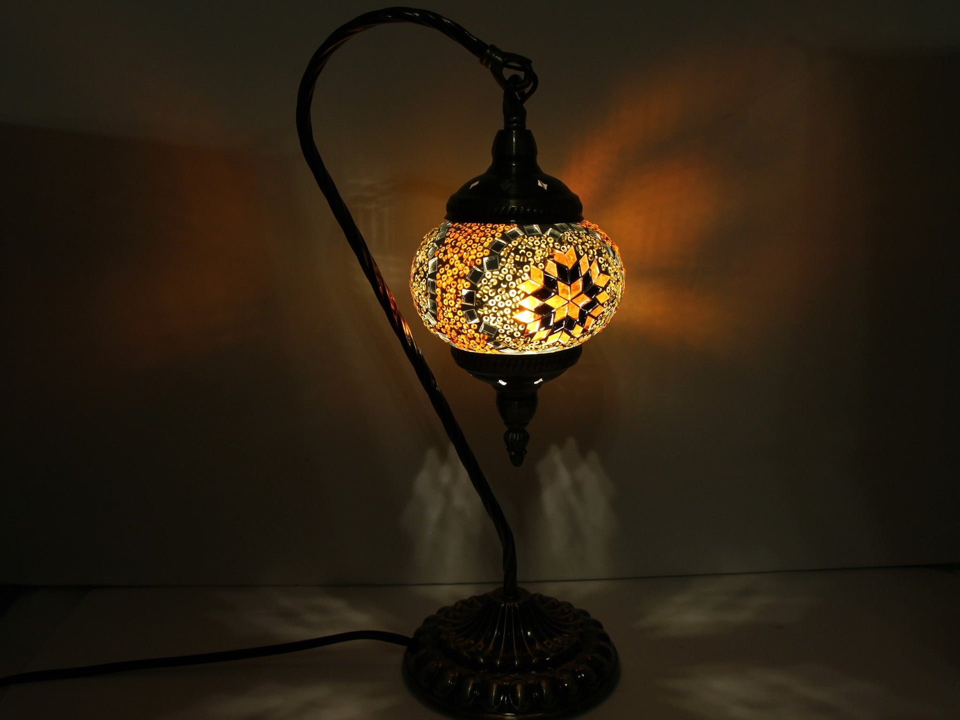 Hanging Swan Turkish Mosaic Table Lamp - ASL8