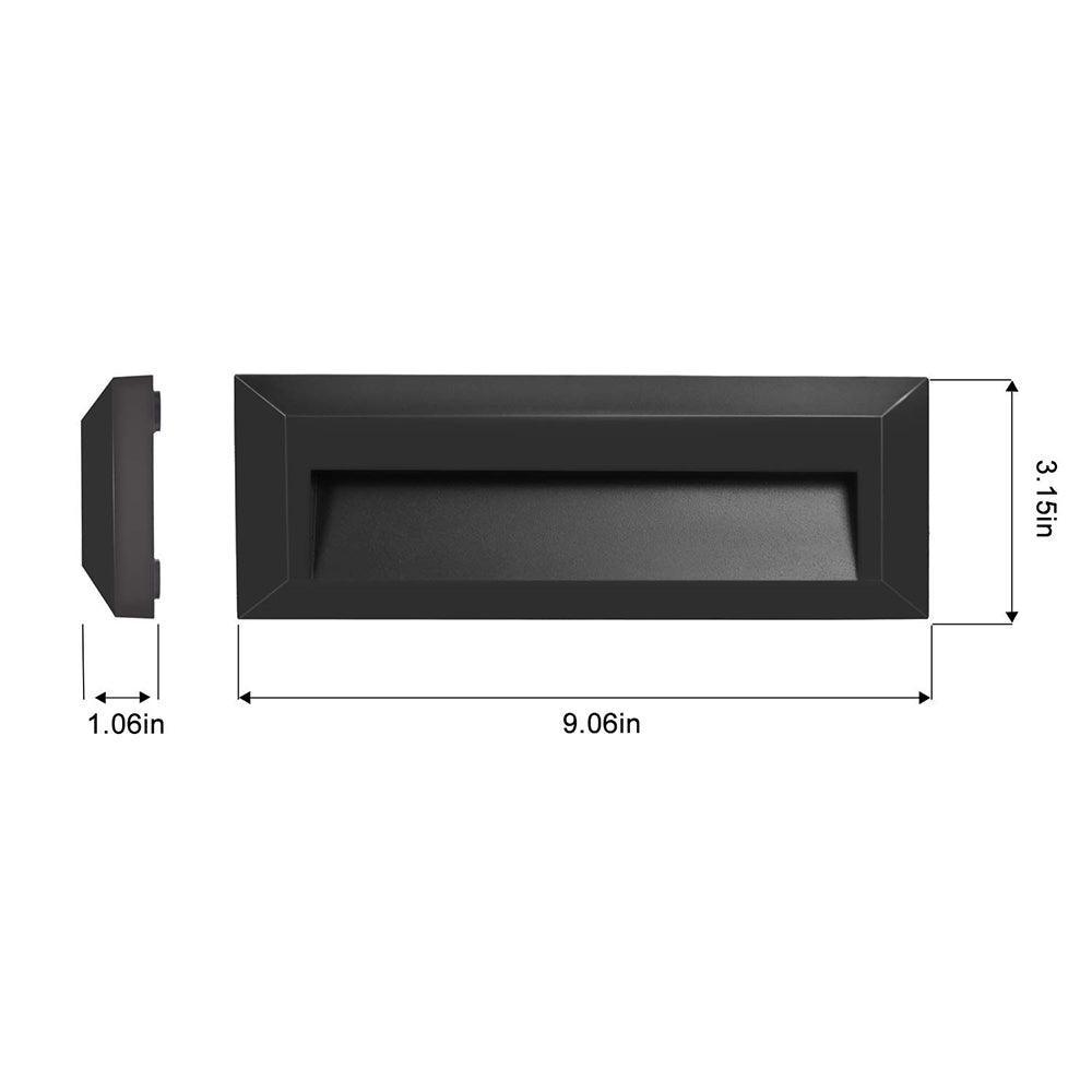 STA04 3+3W 3CCT 3000K/4000K/5000K 12V Low Voltage Cast Aluminum Rectangular Surface Mount LED Step or Deck Light