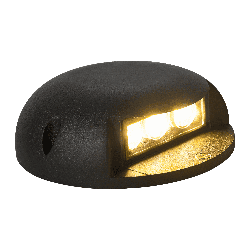 STA05 3W 12V Low Voltage Cast Aluminum Round Surface Mount LED Step or Deck Light