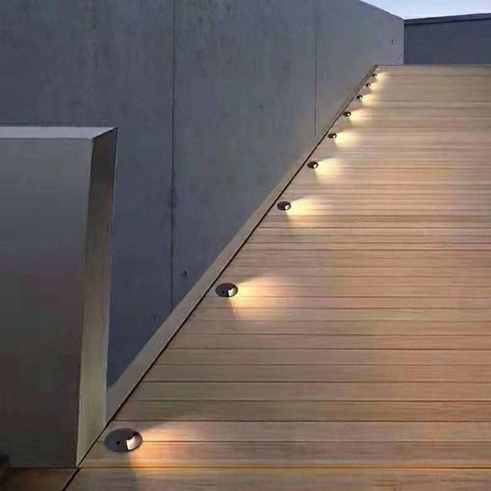 STA05 3W 12V Low Voltage Cast Aluminum Round Surface Mount LED Step or Deck Light