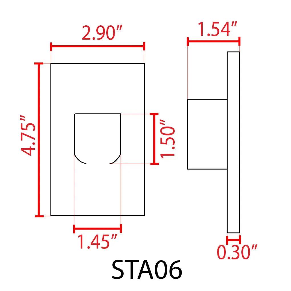 STA06 3.5W 12V Low Voltage Rectangular Waterproof Vertical 3000K Warm White Integrated LED Aluminum Stair Step Light Wall Lighting Fixture