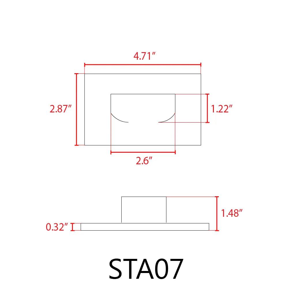 STA07 3.5W 3CCT 12V Low Voltage Rectangular Waterproof Horizontal Integrated LED Aluminum Stairs Step Light Fixture