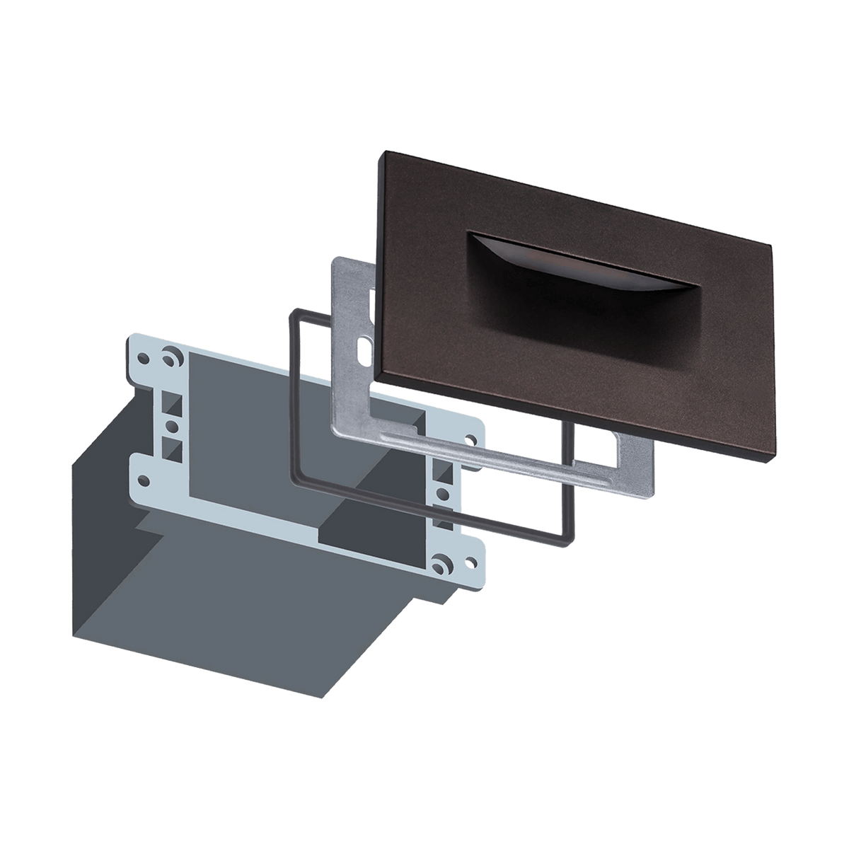 STA07 3.5W 3CCT 12V Low Voltage Rectangular Waterproof Horizontal Integrated LED Aluminum Stairs Step Light Fixture