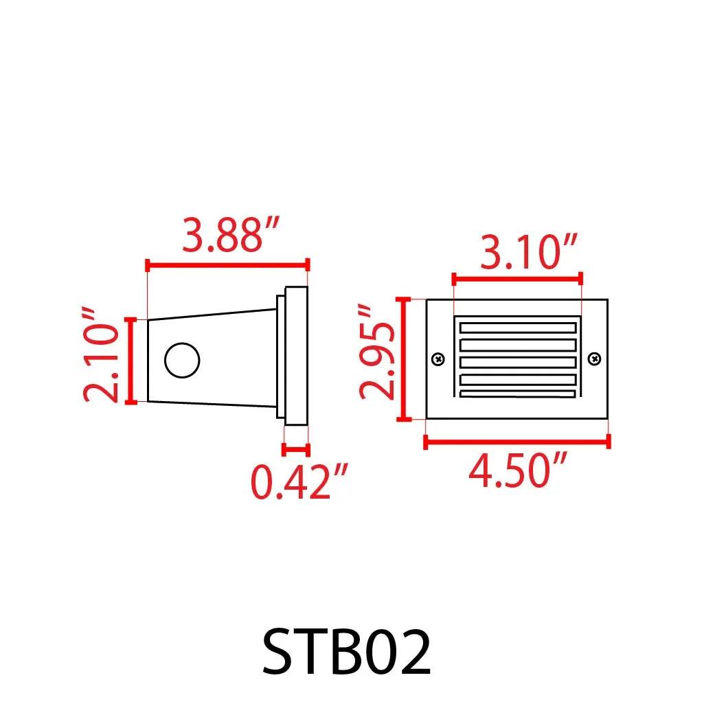 STB02 Brass Louver Horizontal Waterproof LED 12V Low Voltage 4.5
