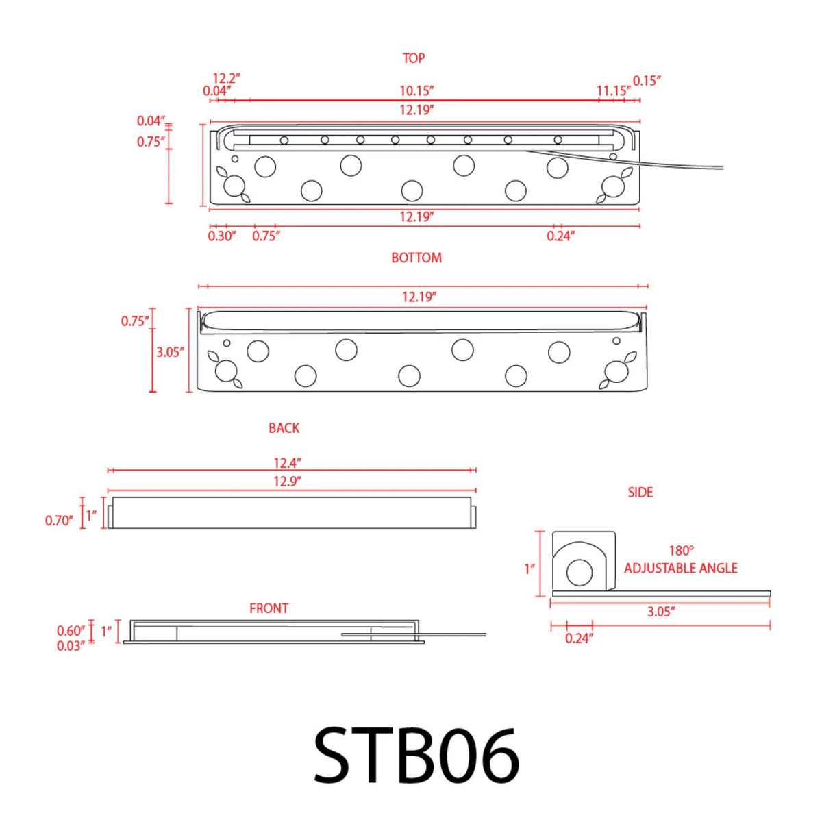 STB06 3W 2700K or 3000K Warm White 12V Low Voltage 13