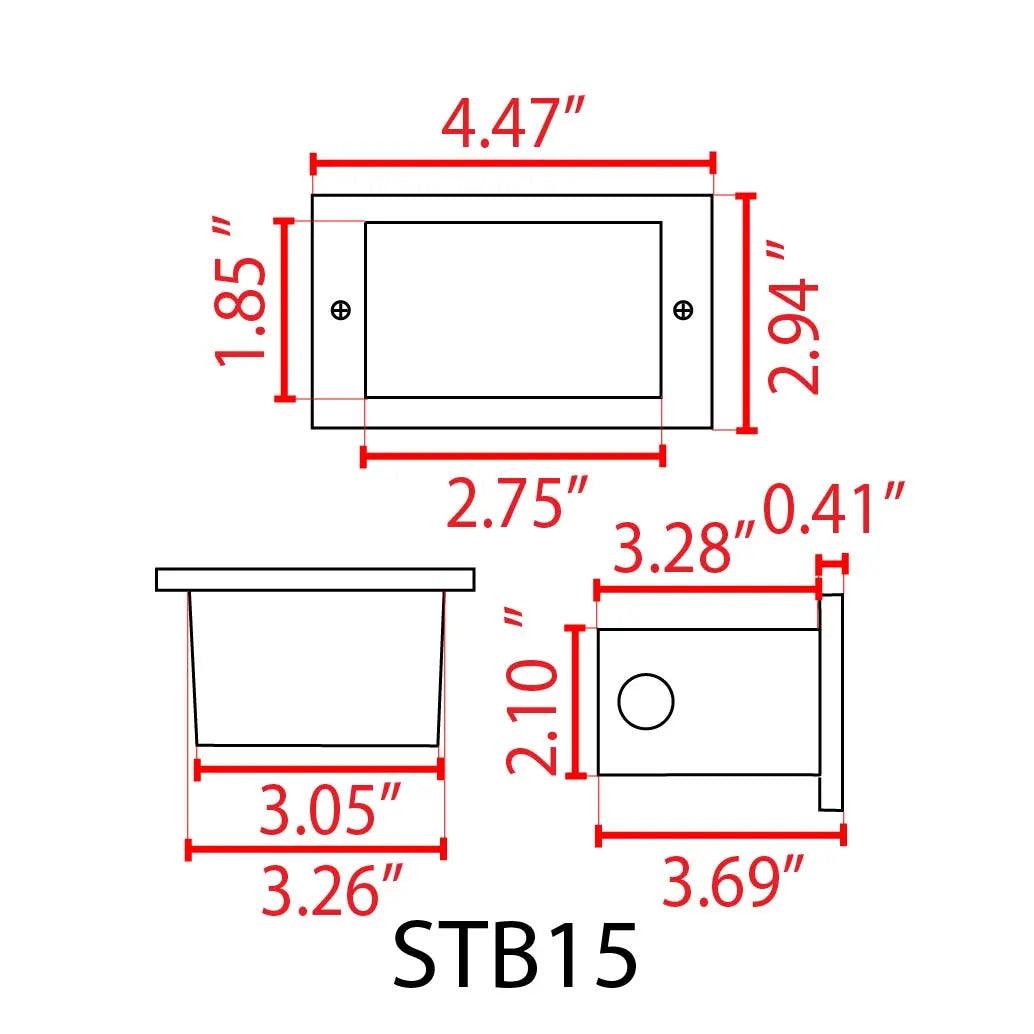STB15 Horizontal Waterproof LED Brass 12V Low Voltage 4.5
