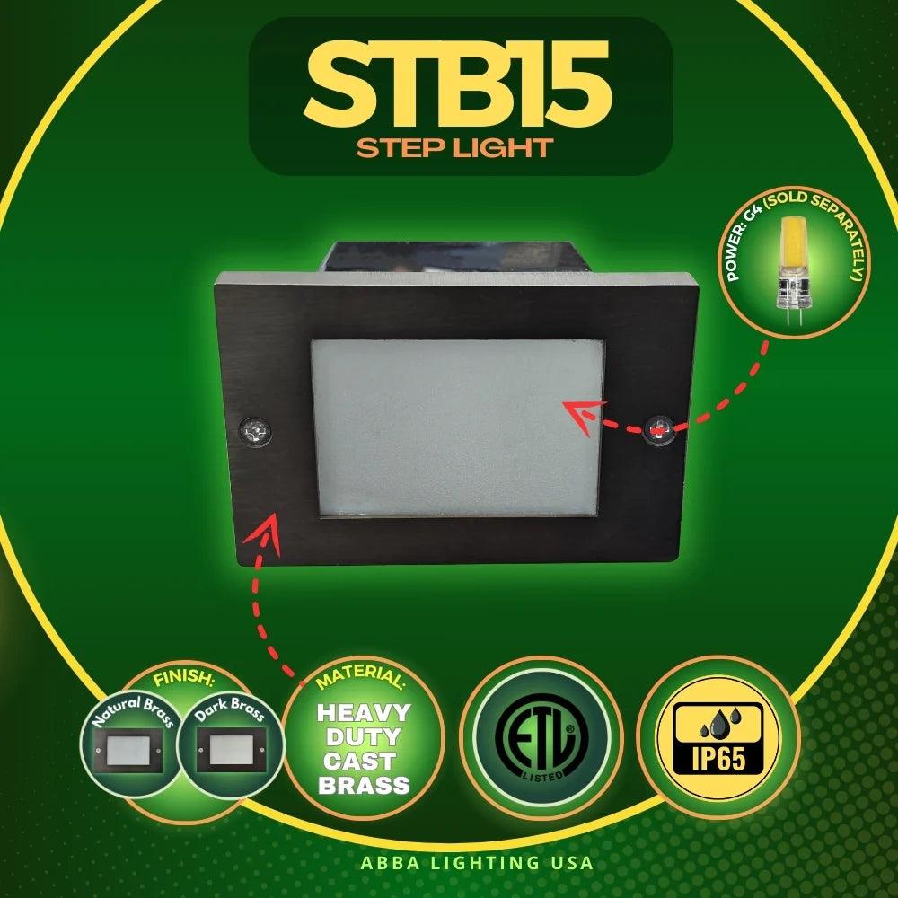 STB15 Horizontal Waterproof LED Brass 12V Low Voltage 4.5