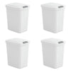 Set of 4 - White 8 Gallon Latch Top Kitchen Wastebasket Trash Can