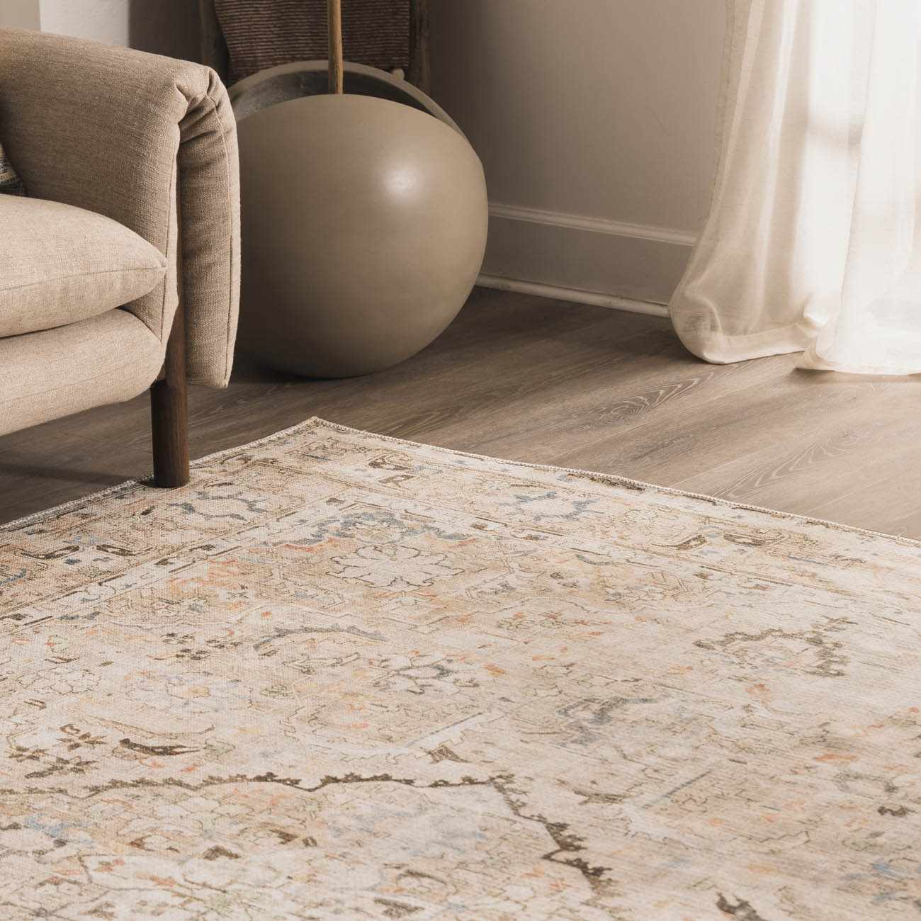 Standon Vintage Flat Pile Washable Rug