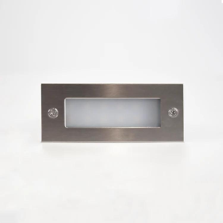 STS02 12V Low Voltage Outdoor Recessed Stainless Steel Brick Wall Light 3000K Warm White Integrated LED Step/ Stair Lighting Fixture