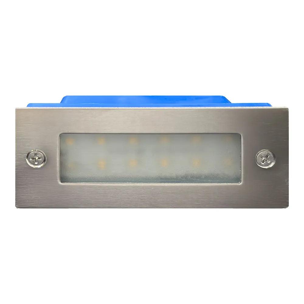 STS02 12V Low Voltage Outdoor Recessed Stainless Steel Brick Wall Light 3000K Warm White Integrated LED Step/ Stair Lighting Fixture