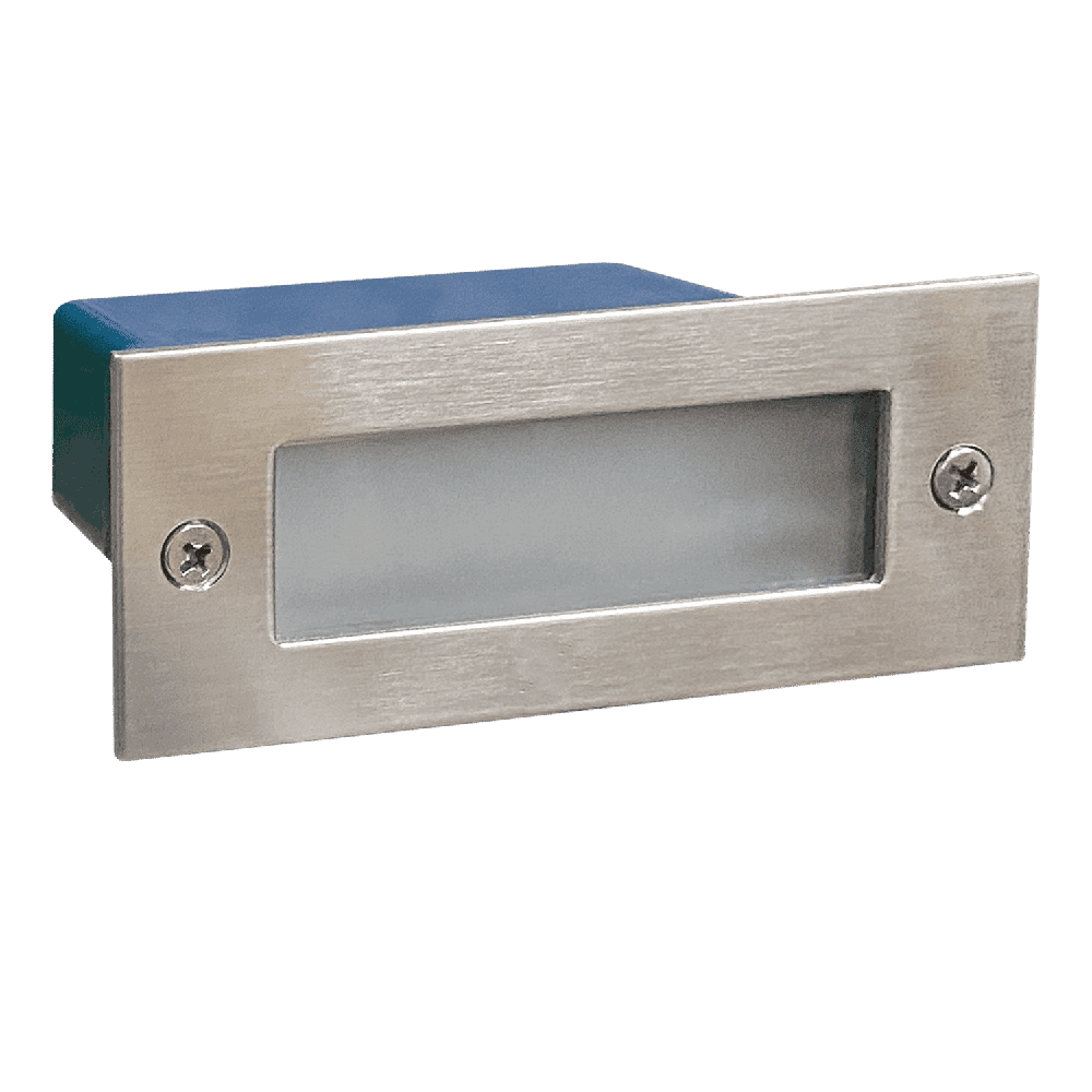 STS02 12V Low Voltage Outdoor Recessed Stainless Steel Brick Wall Light 3000K Warm White Integrated LED Step/ Stair Lighting Fixture