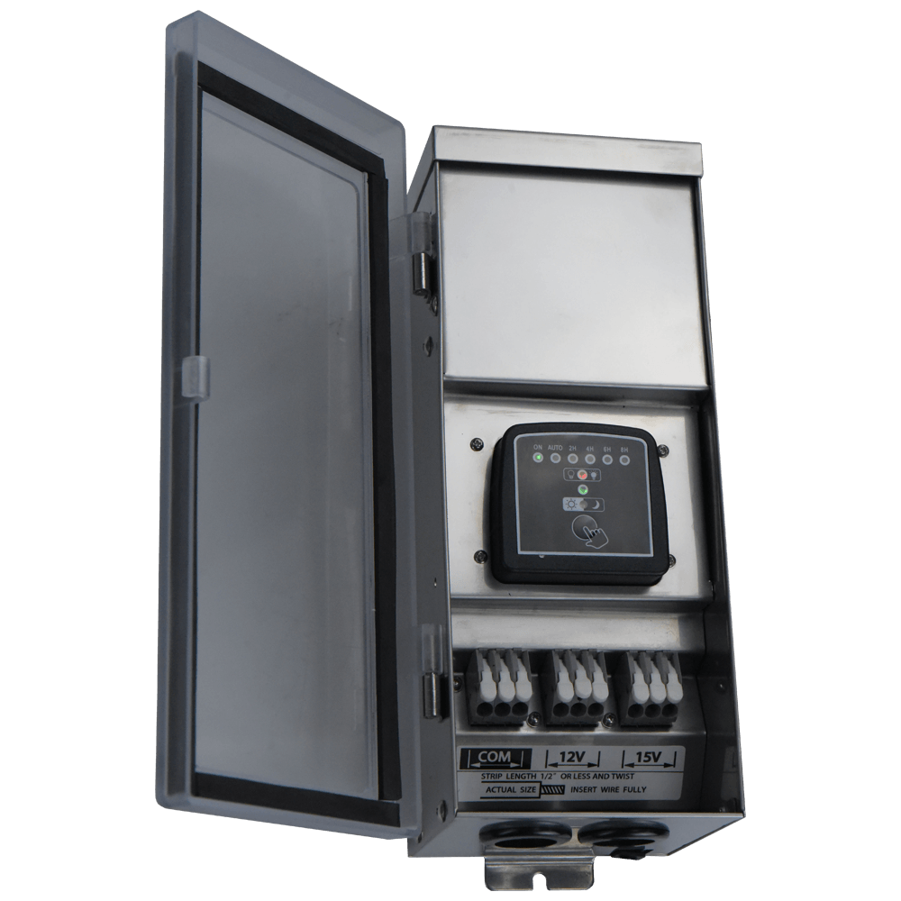 STSW300 300W Stainless Steel Smart WI-FI 12V, 15V Low Voltage Transformer with Photocell & Timer IP65