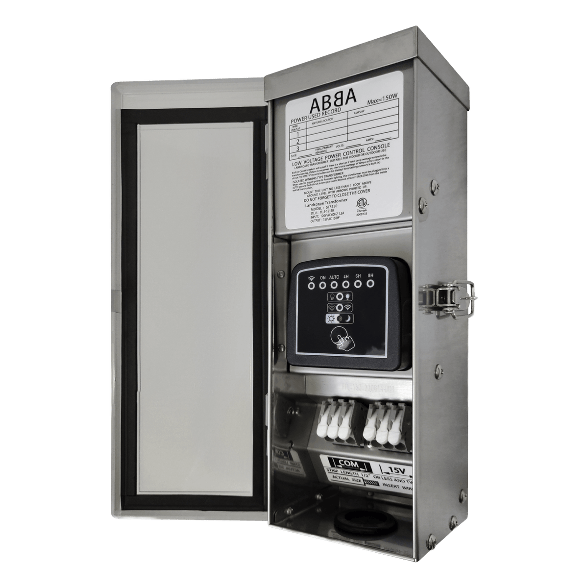 STSW150 150W Stainless Steel Smart WIFI 15V Low Voltage Transformer with Photocell & Timer IP65