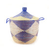 Low Storage Basket - Blue + Natural Chevron