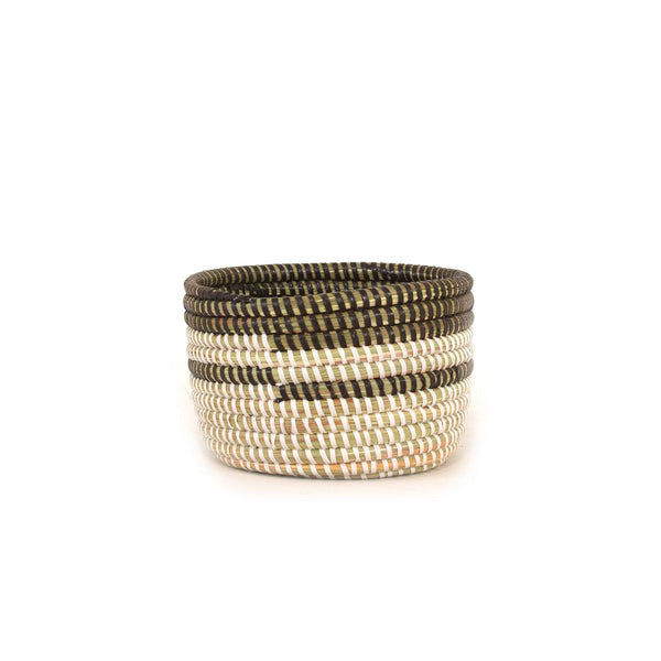 Black and White Stripe Basket - Small