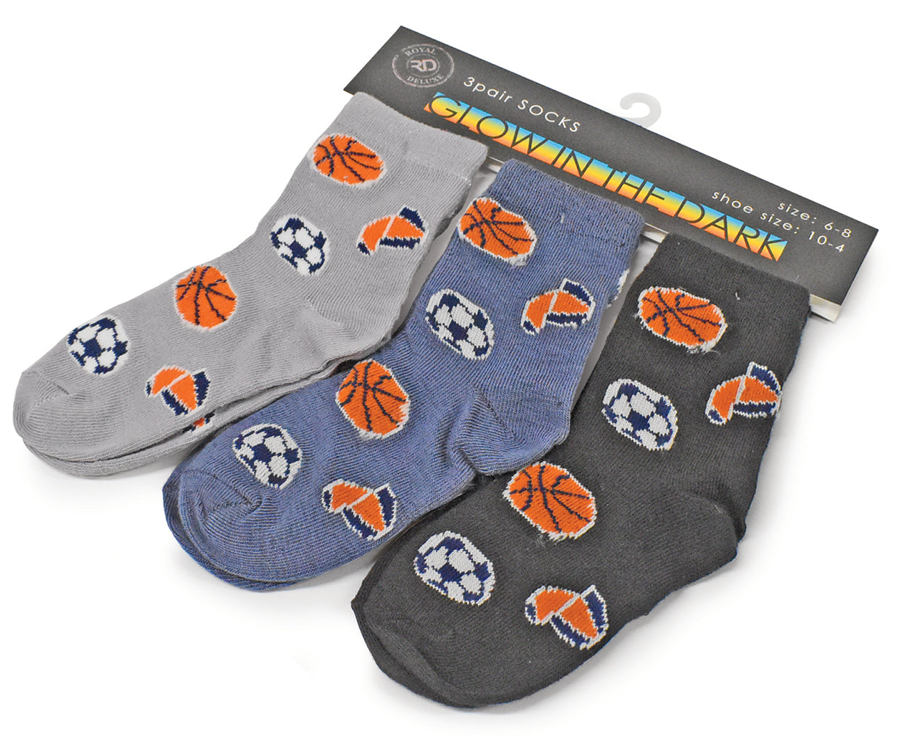 6-Pairs Kids Glow in the Dark Socks