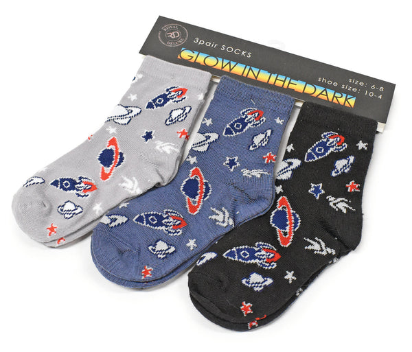 6-Pairs Kids Glow in the Dark Socks