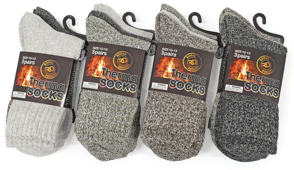 6-Pack Men’s Thermal Socks Size 10-13