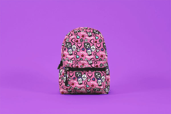 Pink Scary Movies Mini Backpack