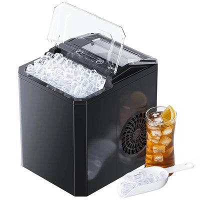 Countertop Ice Maker 26 lbs/24h 9 Cubes/6 Mins with Self-Cleaning Bullet Ice Maker for Home Office Bar Party,home appliance,bar