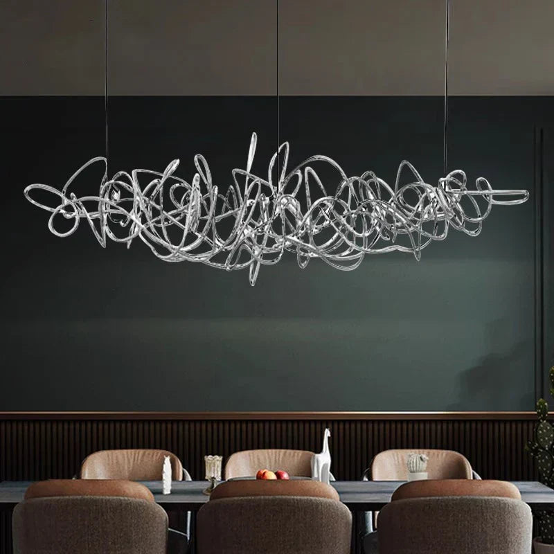 Nickel Geometric LED Chandelier