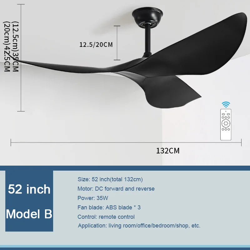 DecorBites™ Industrial Retro Ceiling Fan with Remote Control for Restaurant and Living Room Decorbites