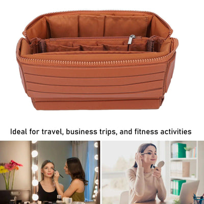 Fold Down Makeup Bag Large Capacity Water Proof Zippered Travel Cosmetic Case Toiletry Bag Zippered Toiletry Bag