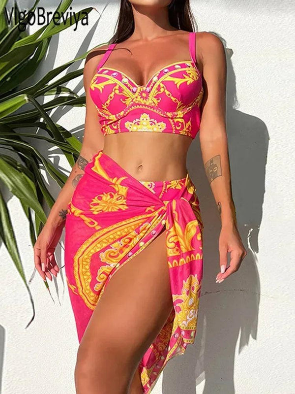 Lux three piece swimsuit summer - Sexikinis Swim - Gifts for You 'n Me