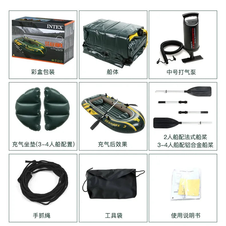 Multi-kayak Inflatable Boat INTEX68347 Sea Eagle Series Raft Thickened Fishing Boat Drift Charging Valve Outdoor Assault Boat