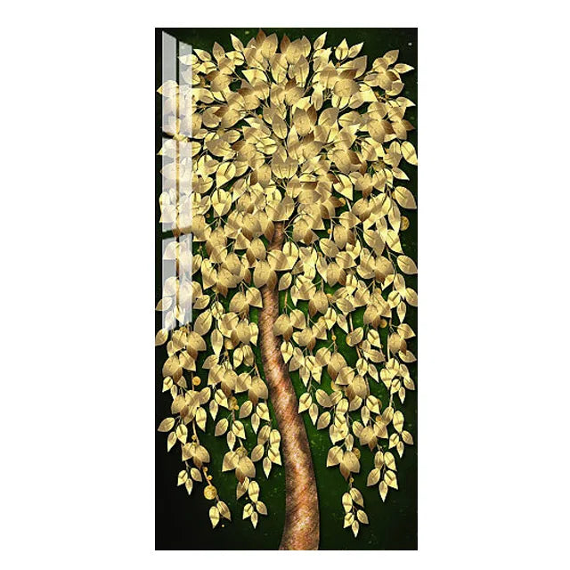 Abstract Golden Rich Tree Money Tree Oil Paintings on Canvas Poster Modern Landscape Wall Art Picture Print Home Decor No Frame