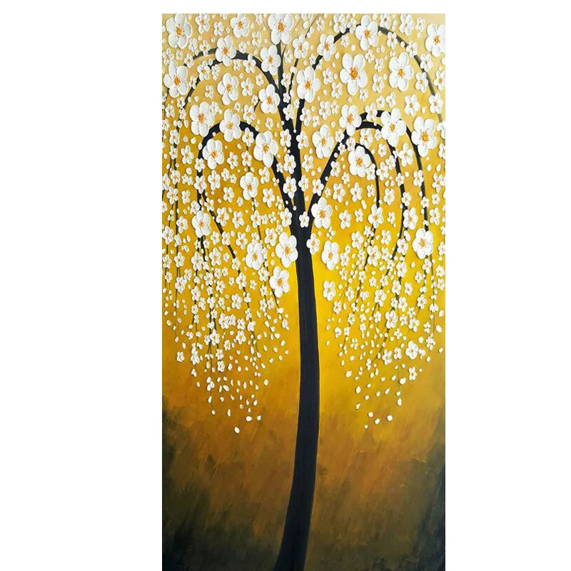 Abstract Golden Rich Tree Money Tree Oil Paintings on Canvas Poster Modern Landscape Wall Art Picture Print Home Decor No Frame