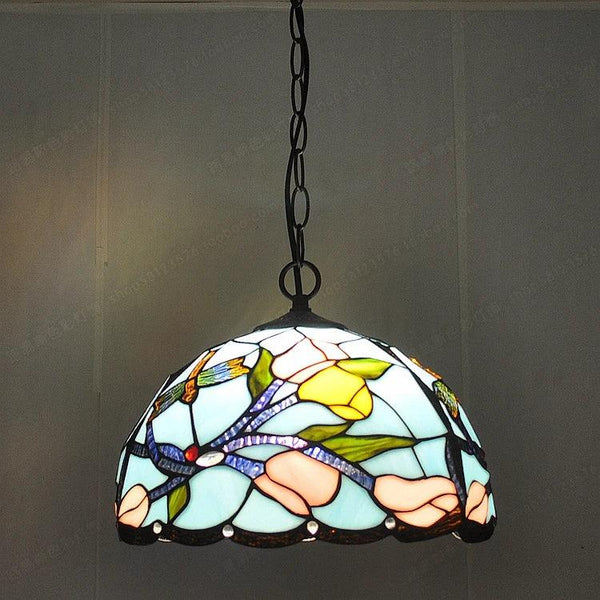 12-inch American-style Embankment Flower Chandelier Tiffany Style Milk Tea Shop Coffee Restaurant Glass Lighting E27 230V 220V