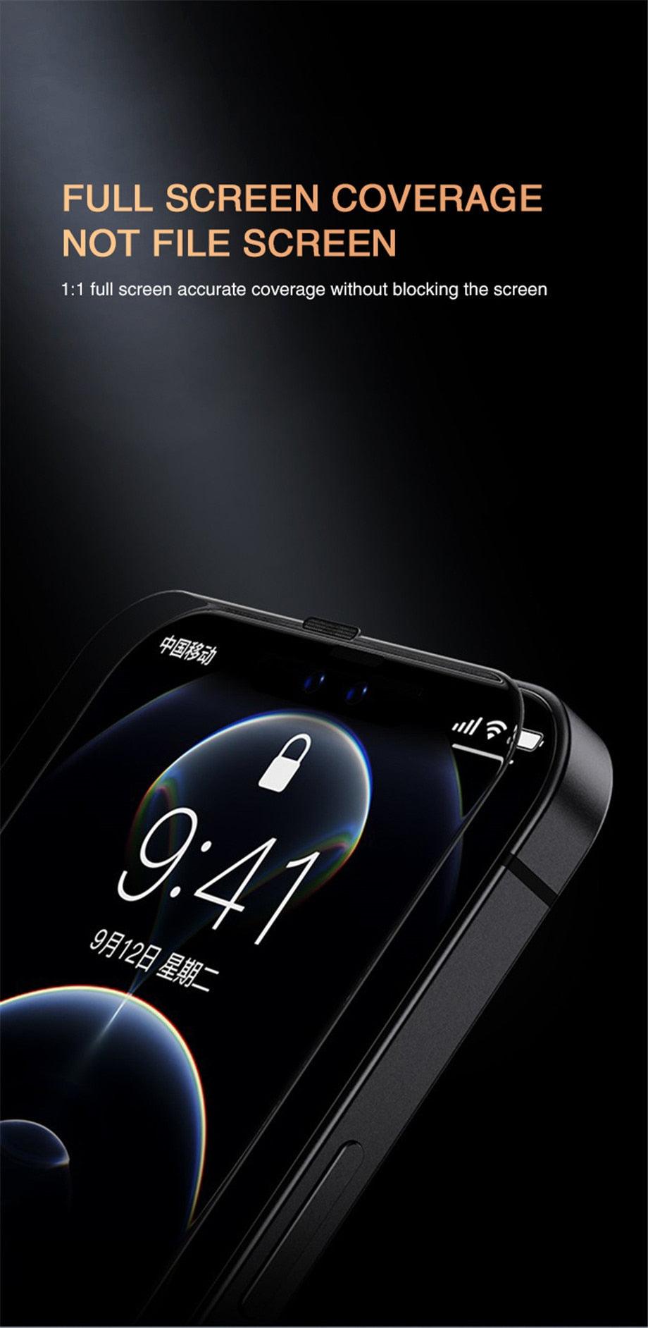 3PCS Privacy Screen Protector For iPhone 14 PRO MAX Anti-Spy Glass For iPhone 13 12 11 XS Max XR 7 8 Plus SE 2022 Tempered Glass 9H Hardness Tempered Glass Anti Spy Case Friendly Screen Protector