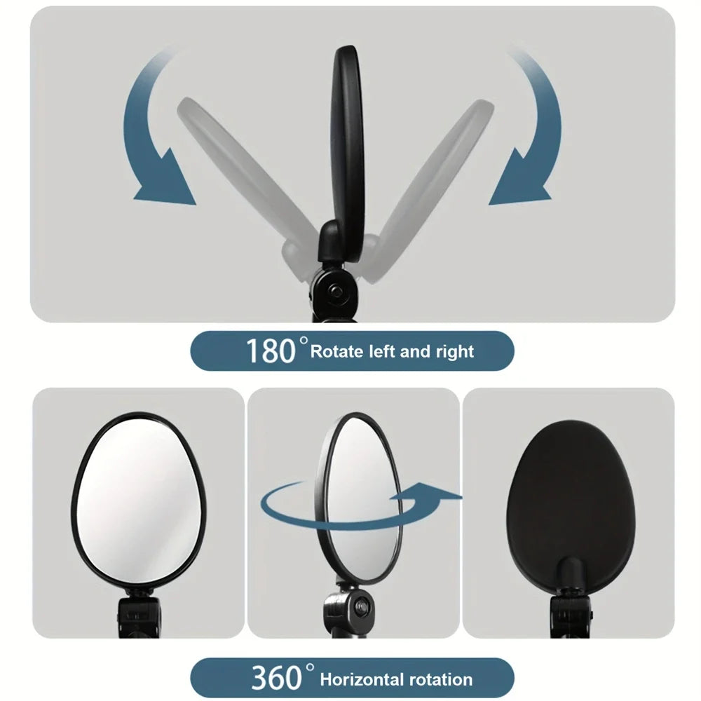 1/2PCS Bicycle Rearview Mirror 360 Degree Adjustable Rotatable Universal Cycling Handlebar Rear View Mirrors for MTB Road Bike