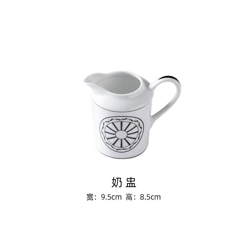 Bone china plates, coffee cups, home high-end shallow flat plates, Western cuisine plates, steak plates, creative hotel meals