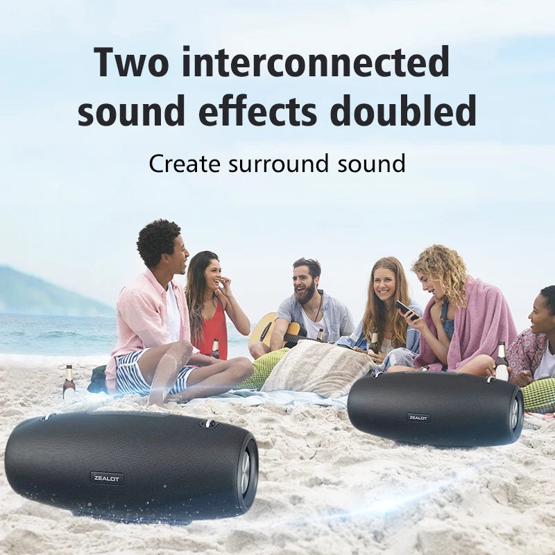 Zealot S67 Wireless Speaker WithShoulder Strap,Outdoor,Waterproof,Portable Speaker with Loud Stero and Booming Bass,40H Playtime
