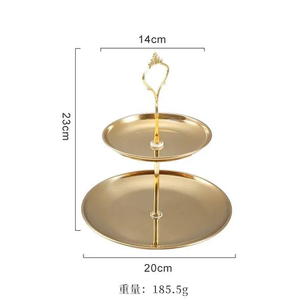 Three-layer Stainless Steel Cake Tray, Cake, Snack Plate, Birthday, Wedding Party Dessert Stand, Table Dessert Display Stan