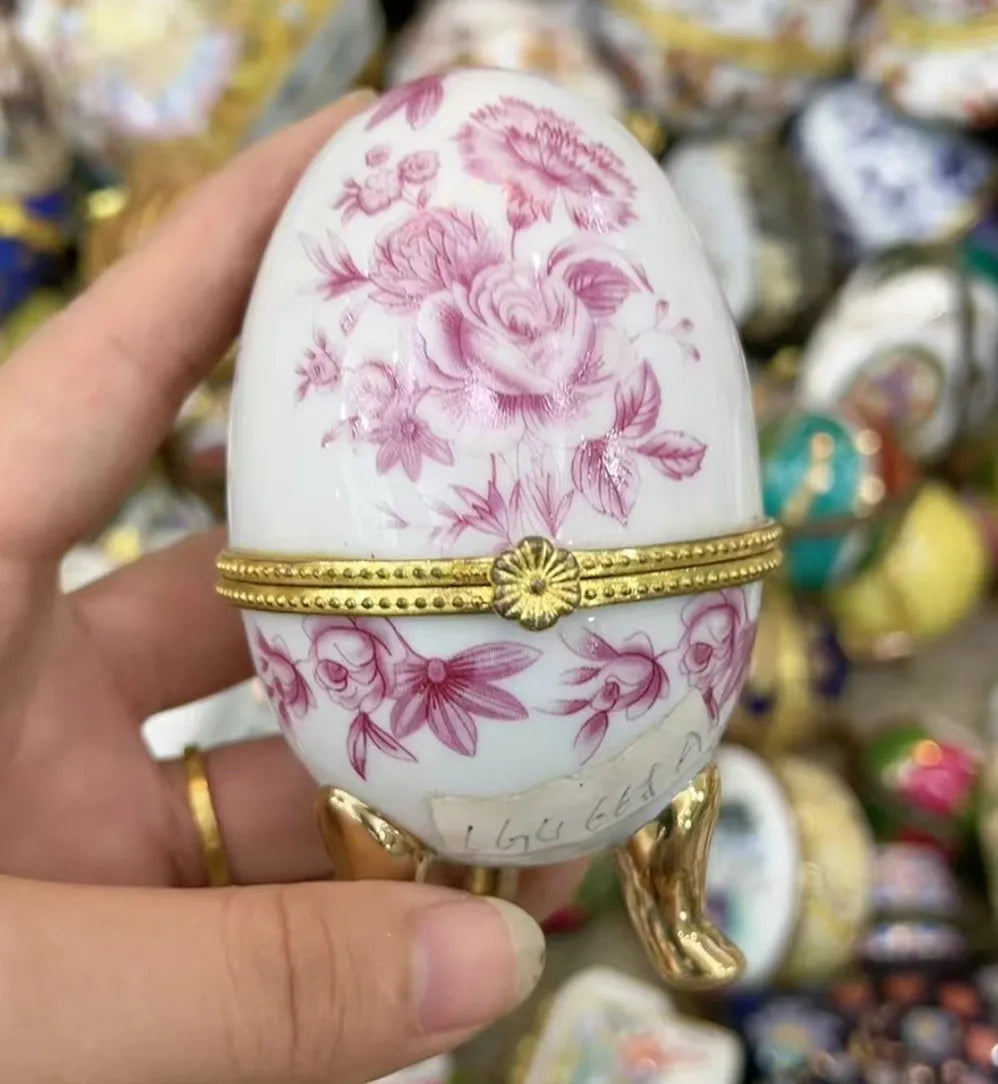 Ceramics Flower Jewelry Storage Box Vase Flower Basket Jewelry Case Storage Jewelry Organizer Display Gifts Home Decor Ornament