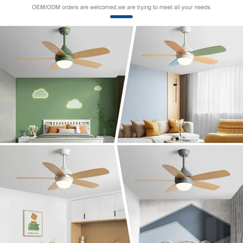 DecorBites™ Kids Ceiling Fan with Light and Remote Control, 3-Speed, 5-Blade Helicopter Design Decorbites