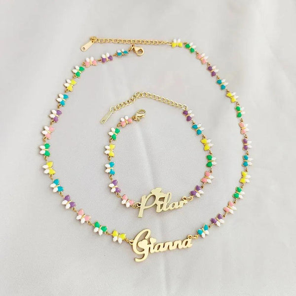 Customized Butterfly Heart Name Necklace - Sexikinis Swim - Gifts for You 'n Me