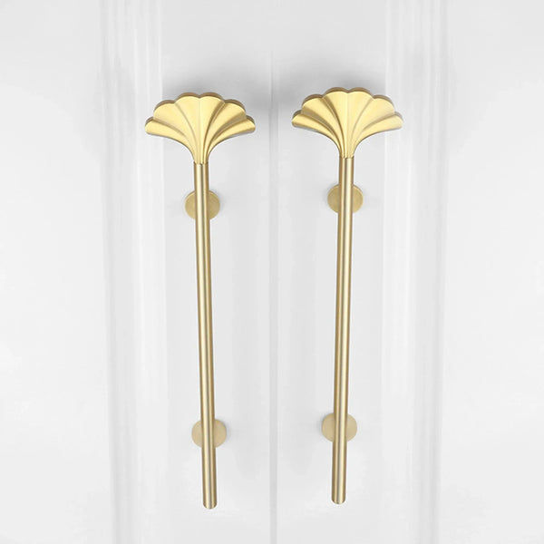 1PC Solid Brass Ginkgo Leaf Handle – Elegant Gold Furniture Knob for Cabinets, Wardrobes, and Cupboards Dlight Decor
