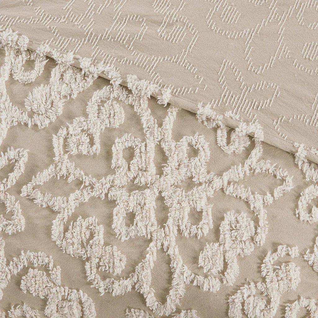 Sabrina 3 Piece Tufted Cotton Chenille Bedspread Set - Taupe - Gifts for You 'n Me
