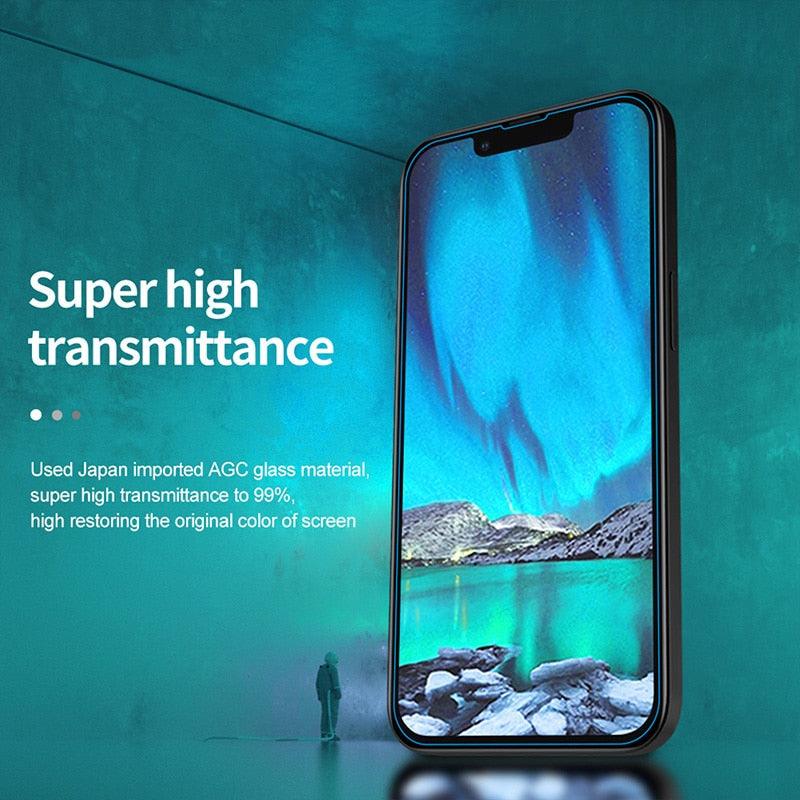 4PCS Tempered Glass for iPhone 11 12 13 14 Pro XR X XS Max Screen Protector on for iPhone 12 Pro Max Mini 7 8 6 6S Plus SE Glass Tempered Glass Easy Frame Installation HD Ultra-Thin Screen Protector