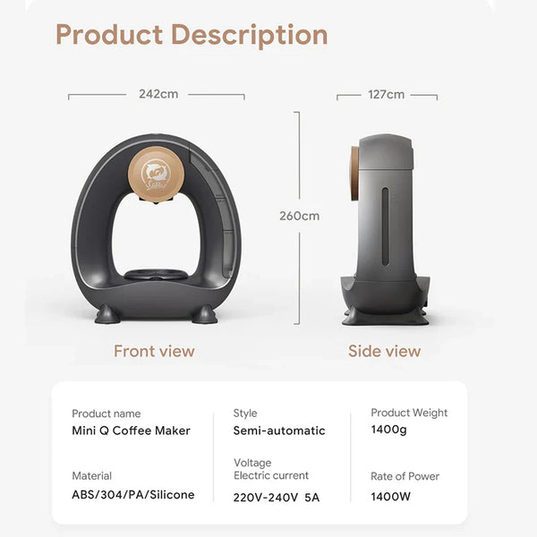 Portable Coffee Maker Low decibel Americano Capsule Coffee Machine Compatible with Coffee Powder & K Cups Original Capsules