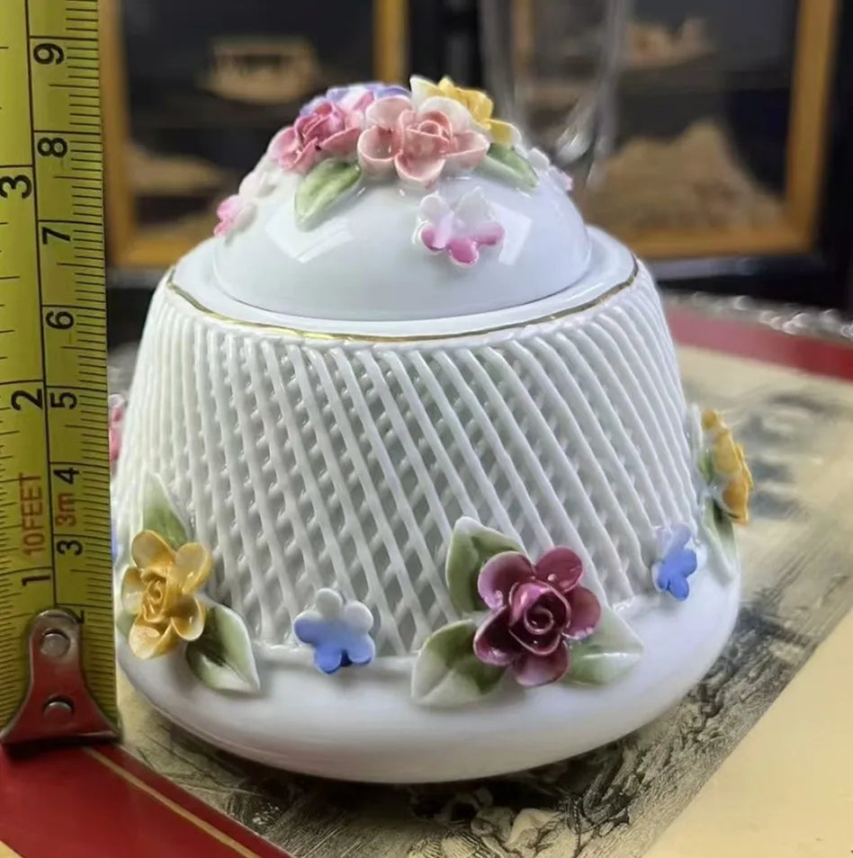Resin Flower Jewelry Storage Box Vase Flower Basket  Jewelry Case Storage Jewelry Organizer Display Home Decor Ornament