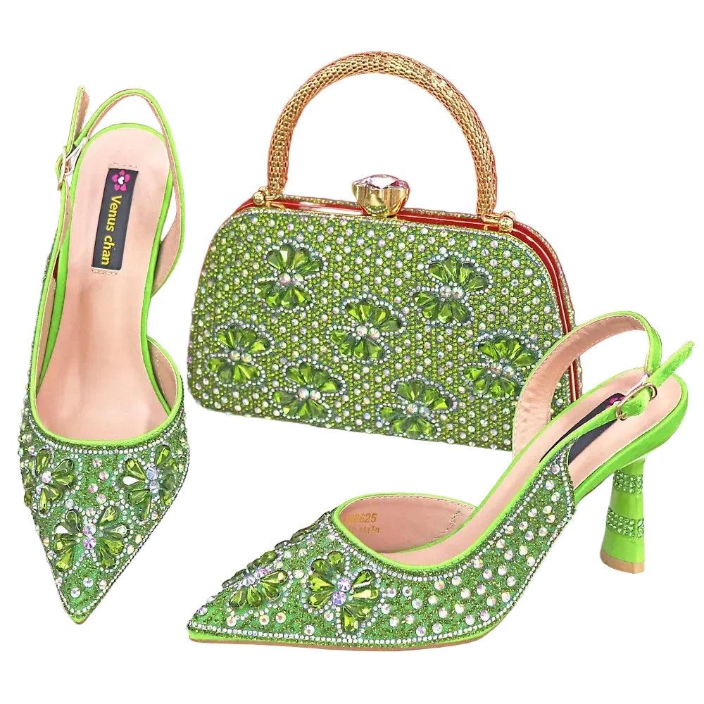 Luxury Handmade Shoes and Clutch Bag Set for Women FGR43