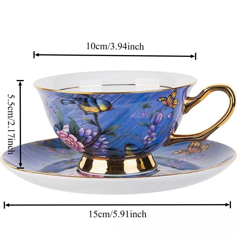 European Style Bone China Coffee Cup and Plate Set Gift Box Set Household High-end Afternoon Tea Cup